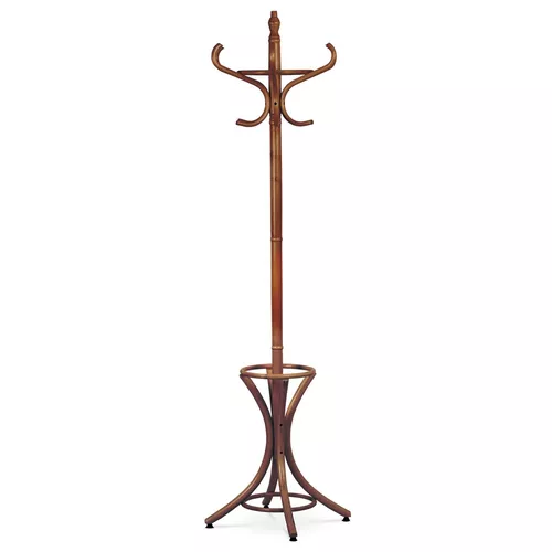 Dřevěný stojanový věšák, tmavý dub, 52 x 186 cm