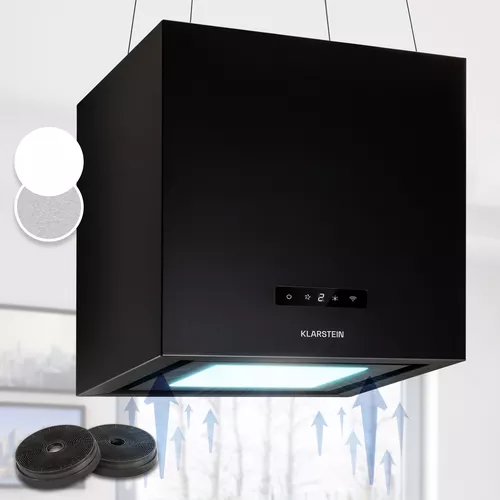 Kronleuchter Smart, digestoř, 40 cm, ostrůvková, 595 m3/h, LED panel, černá