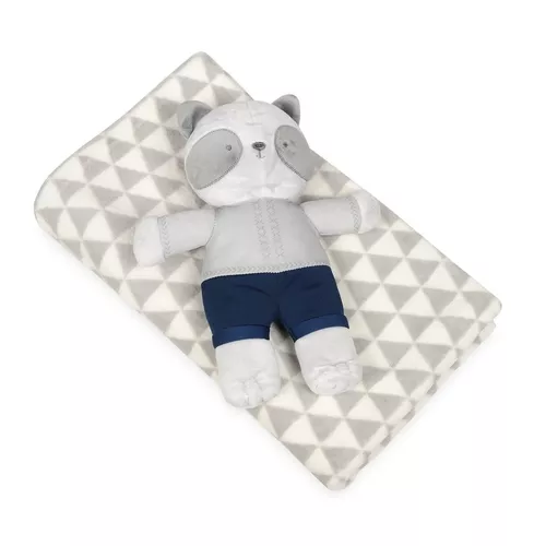 Babymatex Dětská deka šedá s plyšákem medvídek, 75 x 100 cm
