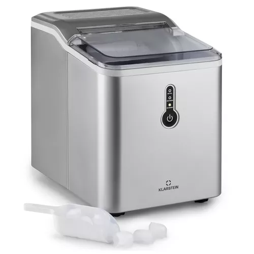 Klarstein Chillout, výrobník ledu, oblé kostky ledu, 12 kg/24 h, 1,5 l, stříbrný