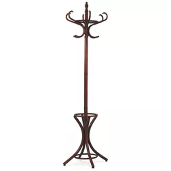 Dřevěný stojanový věšák tmavě hnědá, 52 x 186 cm