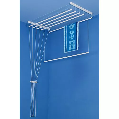 ALDO Stropní sušák na prádlo Ideal 6 tyčí 150 cm - Bílá