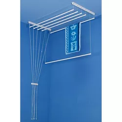 ALDO Stropní sušák na prádlo Ideal 6 tyčí 150 cm - Bílá
