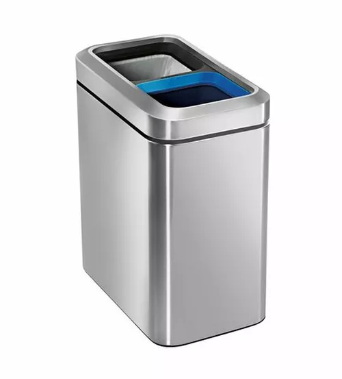 Odpadkový koš na tříděný odpad, Simplehuman 20 l (10/10), otevřený, kartáčovaná nerez ocel