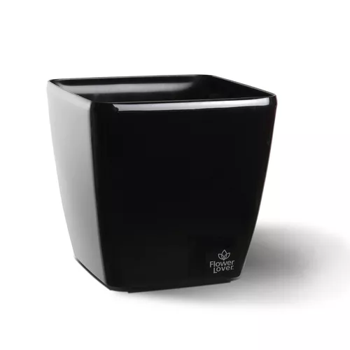 Flower Lover Obal na květináč Quadrato Easy černá, 34 cm