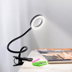 Led lampa s lupou, černá