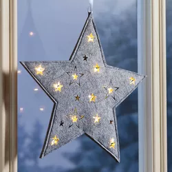 Led plstěná hvězda, šedá